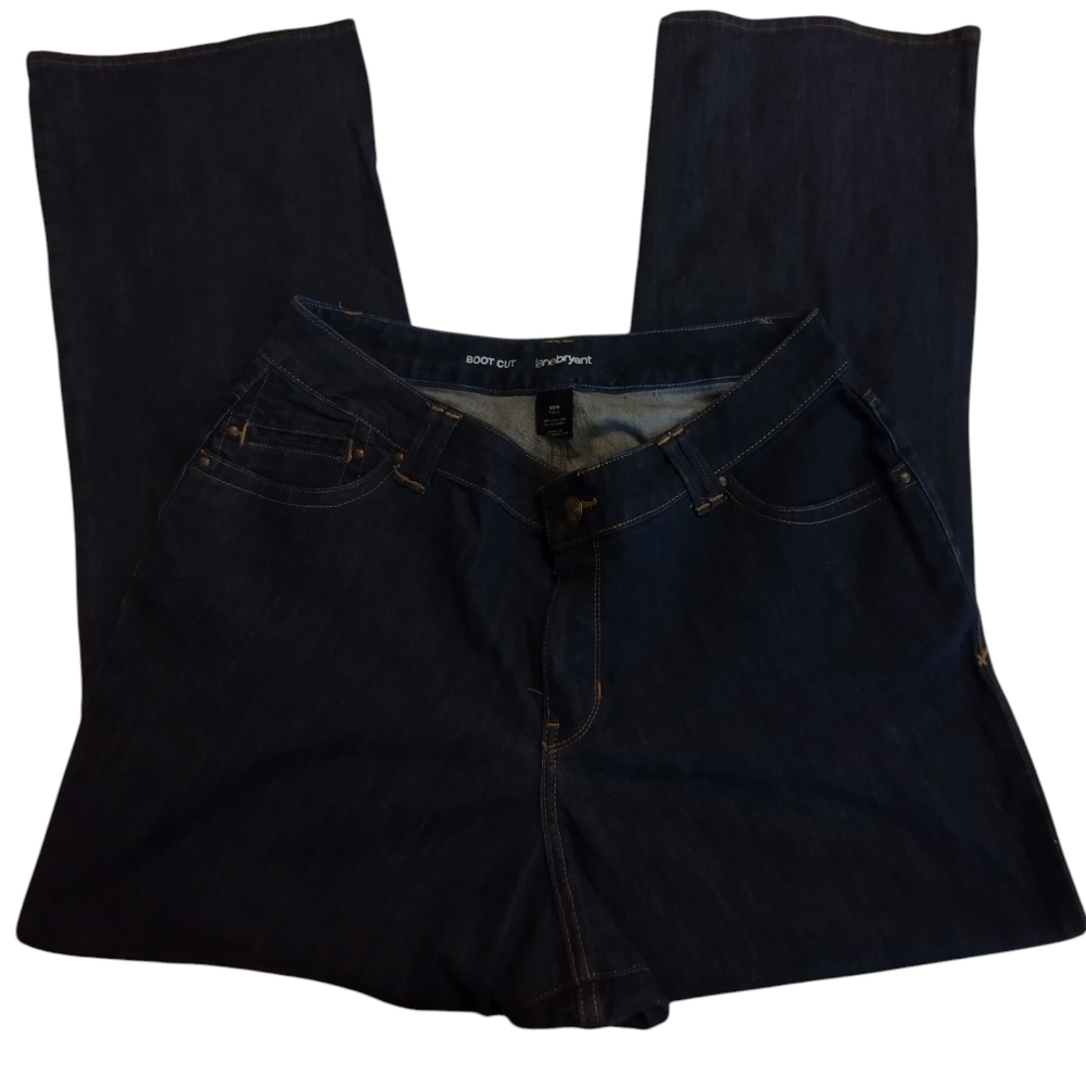 💚 Like New! Lane Bryant Women's Dark Blue Boot Cut Jeans Size 18Tall